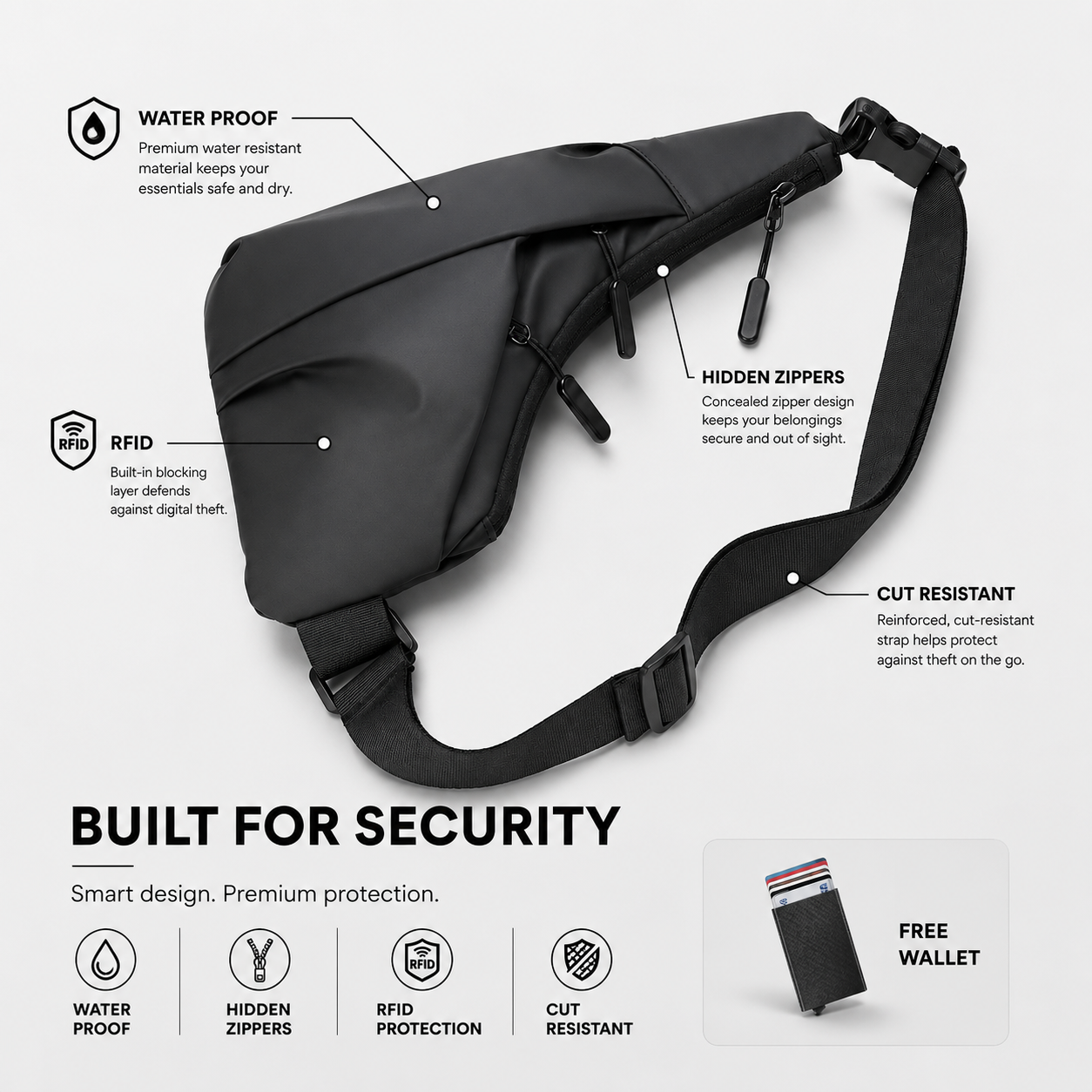 Anti-Theft Cross Bag - Unisex