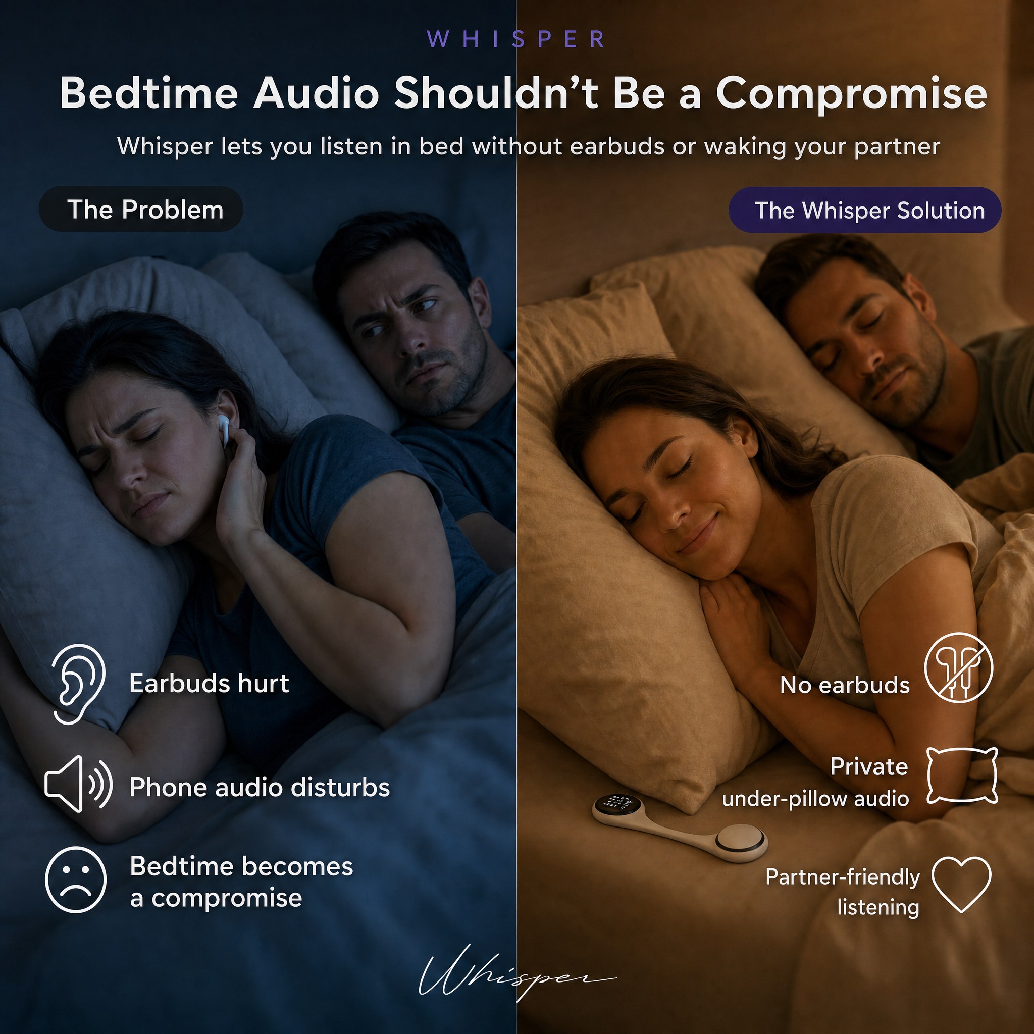 Whisper | PILLOW SPEAKER FOR PRIVACY & COMFORT