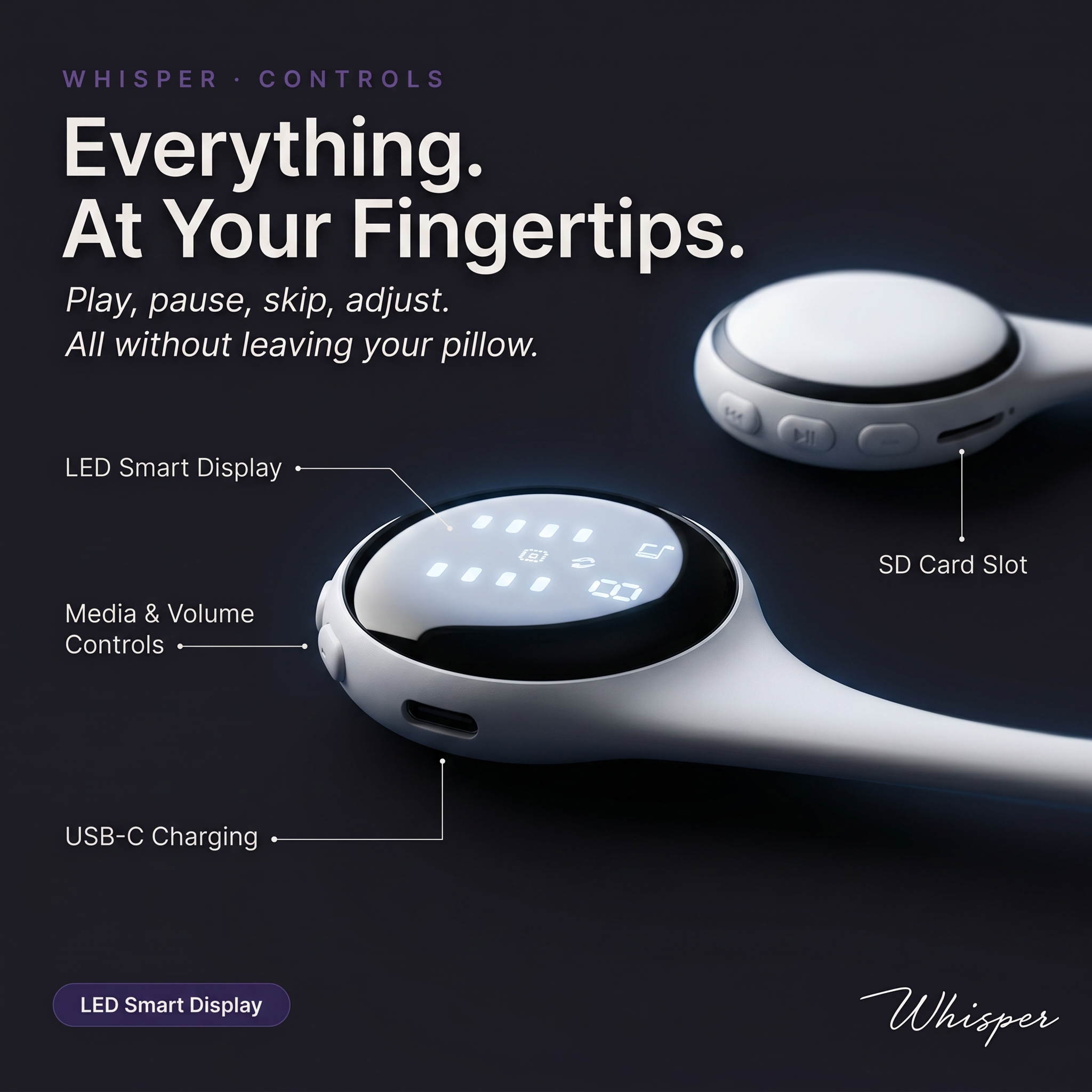 Whisper | PILLOW SPEAKER FOR PRIVACY & COMFORT